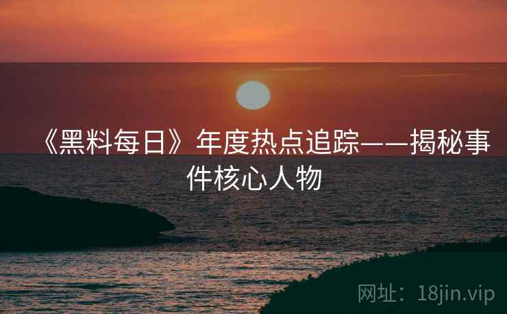 《黑料每日》年度热点追踪——揭秘事件核心人物
